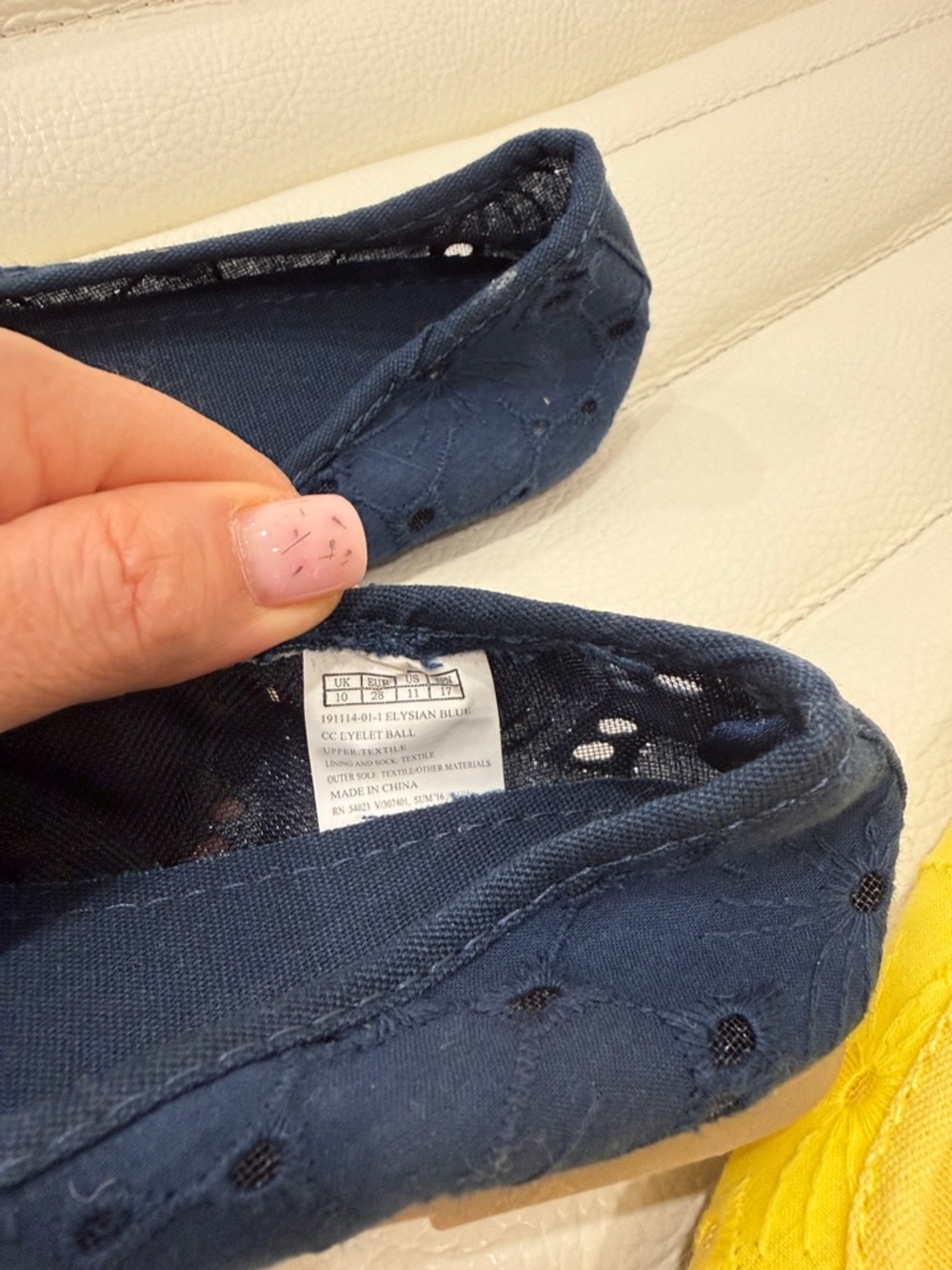 GAP Girls Lace Ballet Flats - Yellow and Navy - Picture 6 of 6